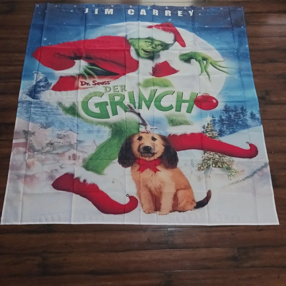 Dr Seuss The Grinch Bathroom Set Shower Curtain Rugs Hooks Holiday Decor